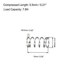 MACHSWON Compression Spring for Tools and Equipment Hand Tools Automotive Furnitures Replacement Parts Compressed Spring 0.5mm Wire Dia, 5mm OD, 10mm Free Length, 7.8N Load Capacity 10pcs