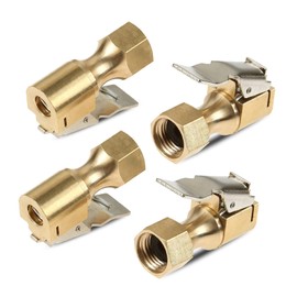 MACHSWON 4 Pcs Air Chuck with Clips 1/4" Female NPT Closed Flow Air Chucks with Connector Fit for Tire Inflator Gauge Compressor Accessories