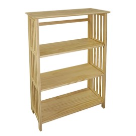 Casual Home "Soho Manhattan 4-Shelf Folding Bookcase 26"" Wide Natural 333-40