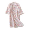 ECHERY Women's Summer Cotton Kimono Robes Floral Pajamas Khan Steamed