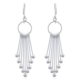 Unique Women's Pendant Earrings 925 Sterling Silver 58 mm Long Earrings, 925 sterling silver, stamped and nickel-free