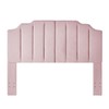 24KF Pink Teddy Fabric Tufted for Queen Upholstered Headboard, Modern