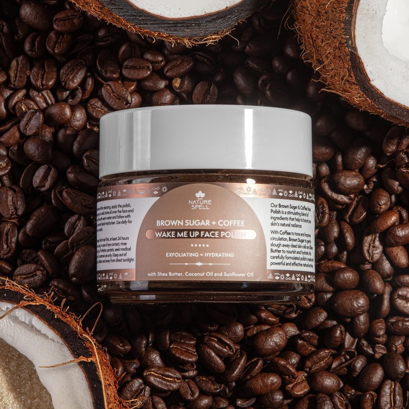 Nature Spell Brown Sugar & Coffee Exfoliating Face Scrub, Gently
