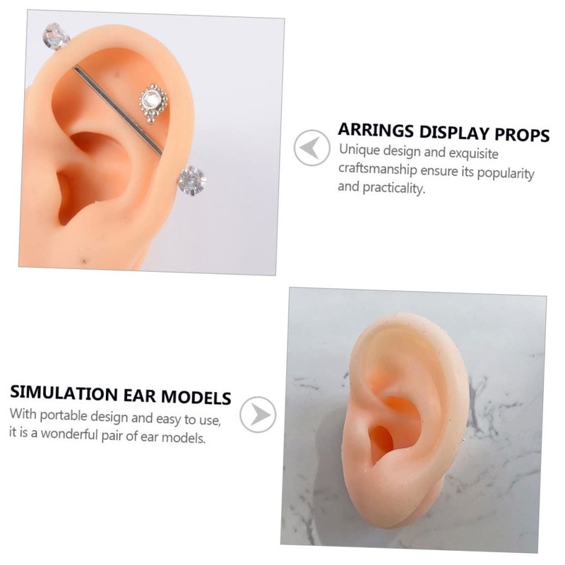 Beavorty Ear Models 2 Pack Fake Ears for Piercing Practice