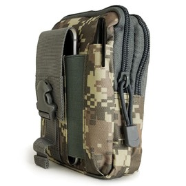 Sirius Survival Tactical EDC MOLLE Phone Pouch - Attachable Gear for Military & Tactical Backpacks - Phone Pouch on Survival Pack (Digital Camo)