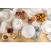 QOUTIQUE Bone China Dinnerware, 20PC Set, Service for 4, White