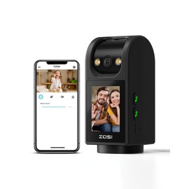 ZOSI 4MP WLAN Indoor Surveillance Camera with 2.8 Inch Screen, 2.4G/5GHz WiFi 360° PT Camera for Children and Pets, AI Motion Detection, C520M