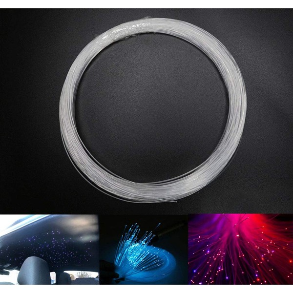 AZIMOM PMMA Plastic End Glow Fiber Optic Cable 1mm(0.04in)50m(164ft)/Roll for