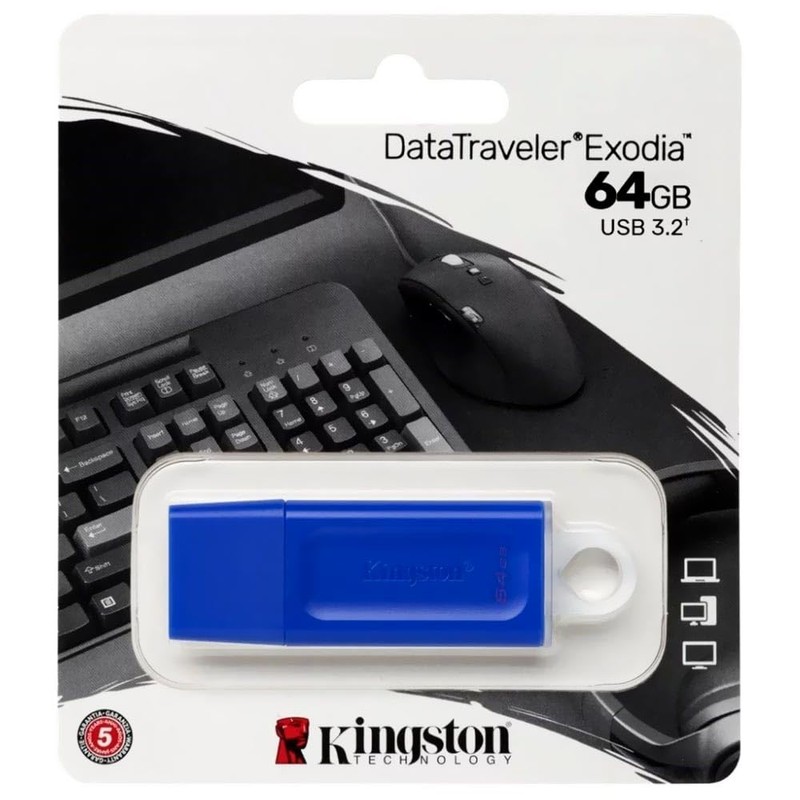 Kingston Memoria Flash 64GB USB 3.2 Gen 1 Color Azul