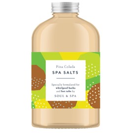 Pina Colada Spa Salts for Hot Tub and Jetted Bath - 600gr Scented Aromatherapy Natural Vegan Sea Salt Crystals Detox Relaxing