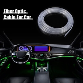 X AUTOHAUX 2.5mm 0.10" 2.5m 8.20ft Universal Skirt Side Glow Optic Fiber Cable Car Light Decoration Clear - Pack of 1