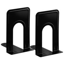 Jazooli Metal Book Ends | Perfect as Bookends for Shelves, Book Shelves, Desk Shelf and More | Office Accessories & Home Decor Book Shelf & Desk Organiser | Pack of 2 (Black)