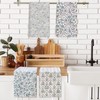 6 Pack Floral Kitchen Towels Blue Dish Cloth Quick Dry