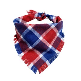 Patriotic 4th of July Dog Bandana,Buffalo Check Dog Bandana, Independence Day Triangle Scarf for Small Medium Large Dogs, Pet Neckkerchief for Christmas, National Day(Large)