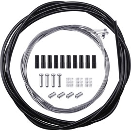 4 Pack Universal Bicycle Change Cable Kit, Bike Shift Cable and Transmission Cable, Bicycle Cycling Shifter Cable Housing Kit for Mountain Road Bike Repair (Black)