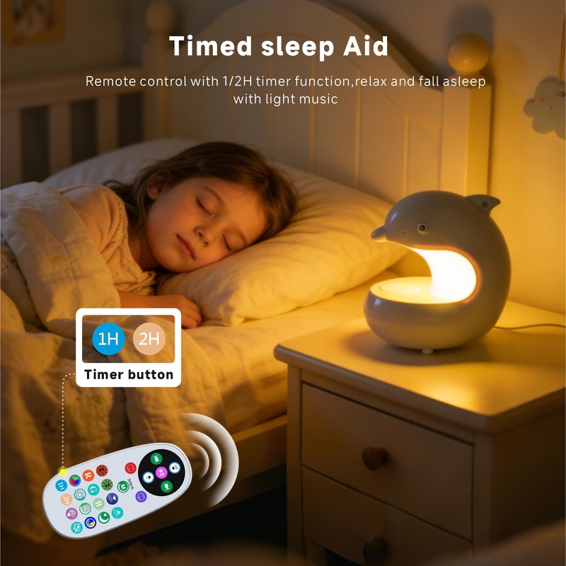 UMLAEN Smart LED Night Light with Bluetooth Speaker, Rechargeable Table