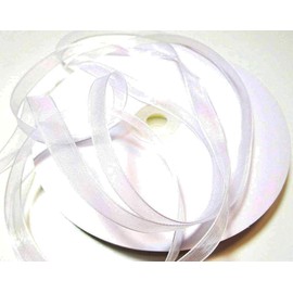 CaPiSo 6 mm Organza Ribbon Gift Ribbon Organza Wedding Christmas Decoration Item (White, 100 m)
