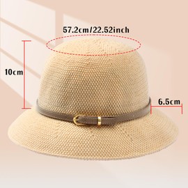 MILAKOO Beach Sun Straw Hats for Women Sun Protection Summer Straw Hat Foldable Packable Cap for Outdoor Use, A2: Beige, Unit size