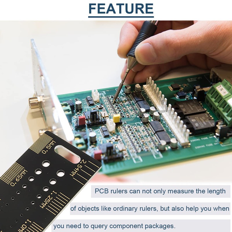 DAOKAI 3PCS PCB Ruler 3Sizes 15/20/25cm 5.9/7.8/9.8in Multifunctional Engineering Ruler