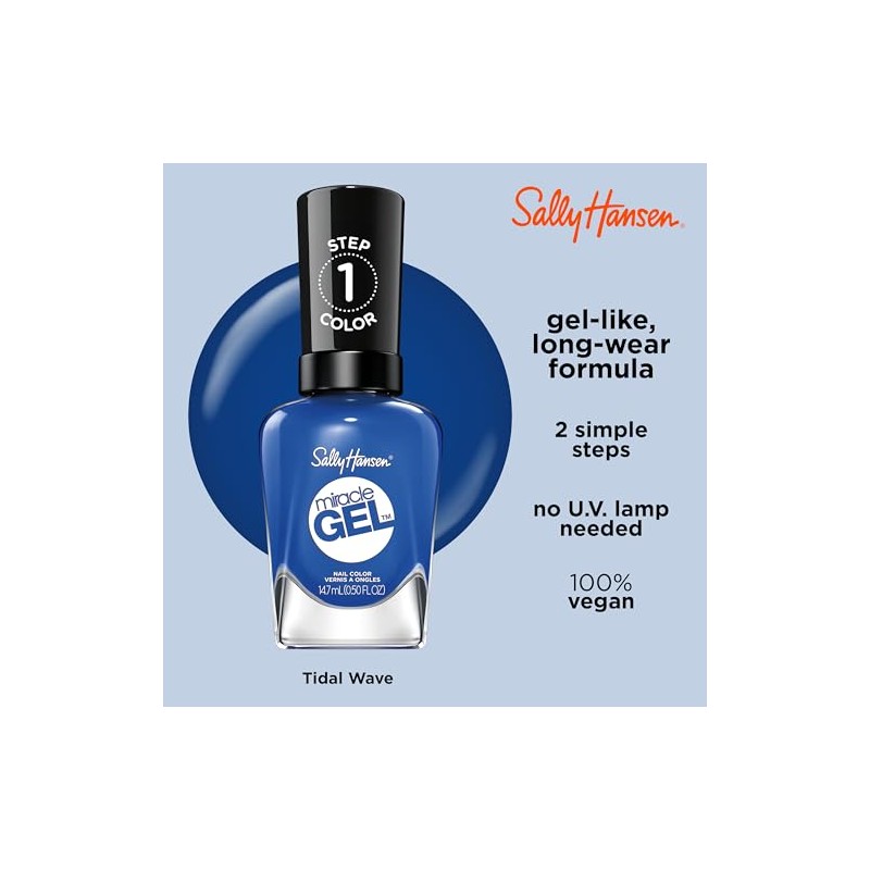 Sally Hansen Esmalte para Uñas Miracle Gel, Tidal Wave, 14.7