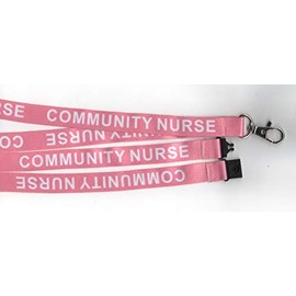 1 Pink Community Nurse Printed Nursing Safety Neck Breakaway Lanyard: Free UK P&P Ideal for ID Badges!