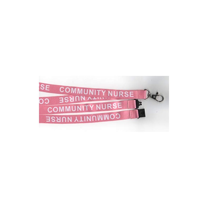 1 Pink Community Nurse Printed Nursing Safety Neck Breakaway Lanyard: