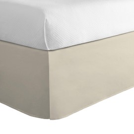 Today’s Home Classic Tailored Bed Skirt Dust Ruffle, Cotton Blend Design, 14" Drop Length, Queen, Ivory