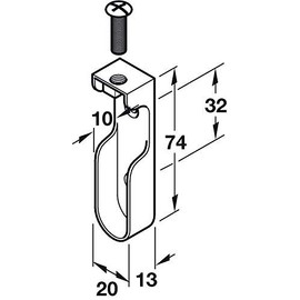 Oval Wardrobe Rail Hanging END Supports Rail Brackets 15mm Wide Polished Chrome x2