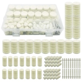 Woohome 200 PCS Polishing Bits Kit 3 Style Polishing Buffing Wheels Wool Felt Soft Felt Polishing Pad Set Wool Felt Mandrel Mounted Grinding Polishing for Rotary Tool