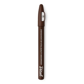 Fat Waterproof Eyebrow Pencil with Built-in Sharpener – Smudge-Proof, Natural Finish (Dark Brown)