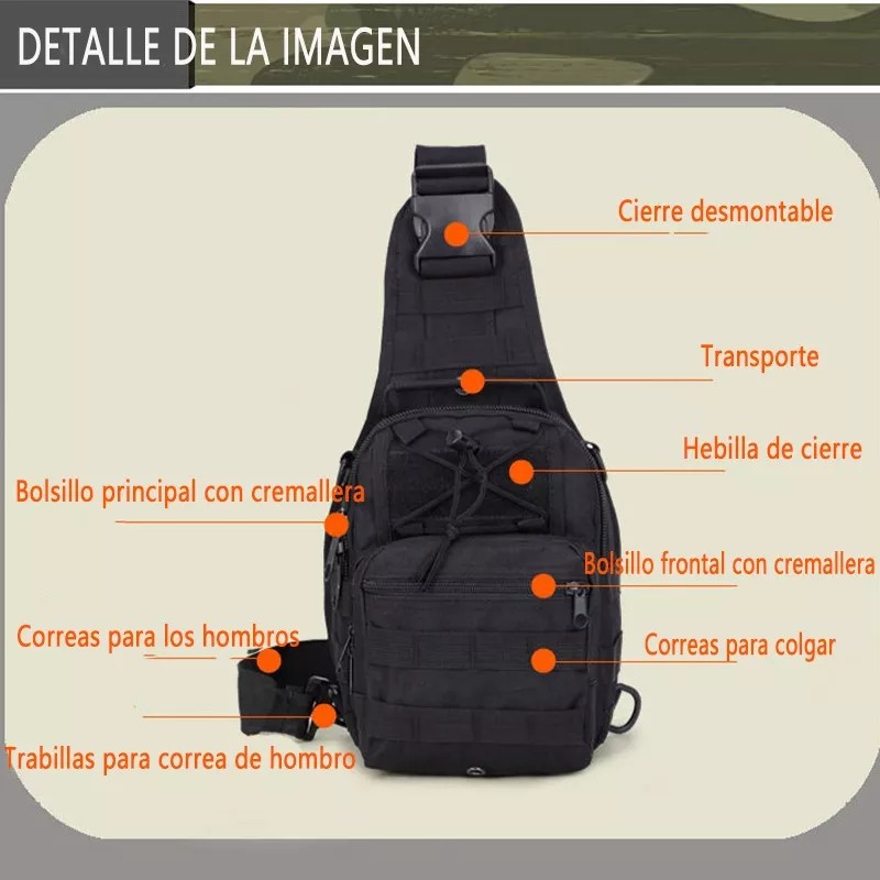 Best Mochila Táctica Militar Multiusos Pechera Cruzada Campismo