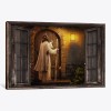 UnBrand Jesus Knocks The Door Large Canvas - Christian Canvas