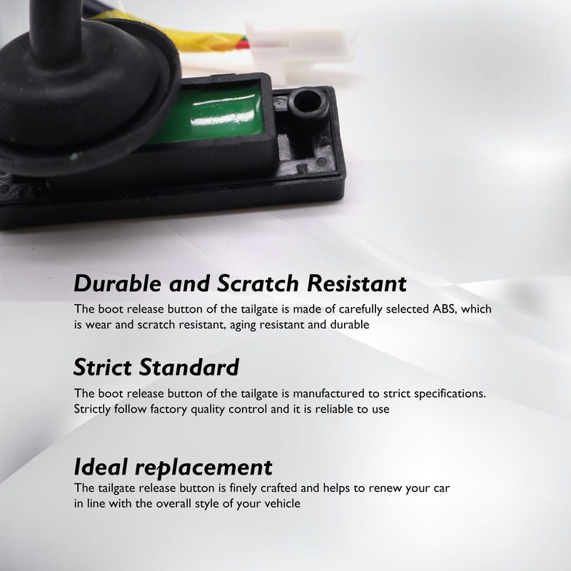 HISports Replacement Tailgate Release Button, Scratch-Resistant ABS Trunk Release Button