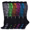 6 Pairs Compression Socks for Women Men 15-20 mmhg Knee