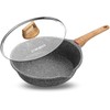 Starunder Induction Nonstick Skillet Frying Pan With Lid,Swiss Granite Omelette