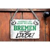 schilderkreis24 Football Sign "Football Religion Bremen" Decorative Garage Item Sport