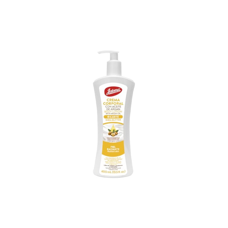 Jaloma Crema corporal de Argn Karite, para una piel radiante,