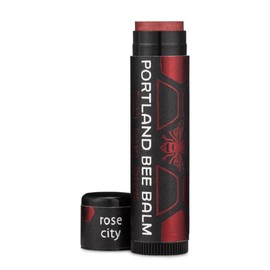 Portland Bee Balm All Natural Handmade Tinted Shimmer Beeswax Based Lip Balm, Rose City 1 Count