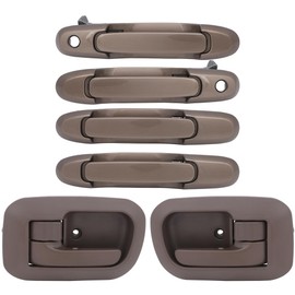 LUJUNTEC Exterior Interior Door Handles,Front Rear Door Handles Driver Left Passenger Right Side,Replacement for 1998-2003 for Toyota for Sienna,6pcs Brown Handles Replace