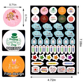 ABTOLS 6 Sheets / 626 pcs Day and Month Planner Stickers, Teacher Student Budget Workout Mini Planner Stickers, Diary Planning Stickers for Calendar Planning Journal Holiday Seasonal Events