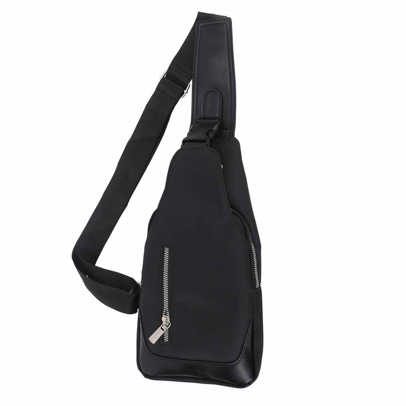 Small Chest Bag Black Color Oxford Fabric Sling Backpack with