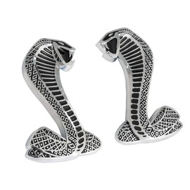 4-1/4" Chrome Cobra Snake Fender Emblems for 2007-2014 Shelby GT500