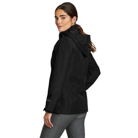 Eddie Bauer Women's Rainfoil Packable Jacket, Black Recycled, Large