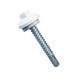 Long Life Metal Roofing Screws (500 Count) (Multiple Colors, and Quantities) Metal to Wood and Metal to Metal, Domed Cap Head EPDM Washer, Free Hex Bit with Order (#12 Metal to Metal, White, 500)