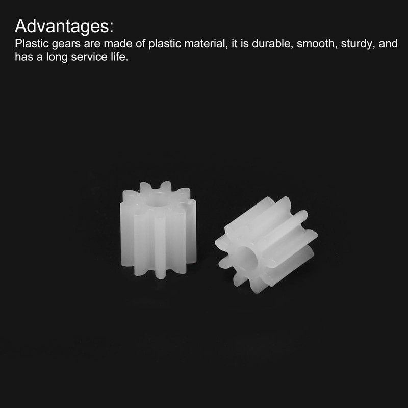 MECCANIXITY 10Pcs Plastic Gears 9 Teeth Plastic Shaft Gears Model