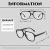 QVKUUT Square Polarised Sunglasses Women Men 70s Vintage Trendy Glasses