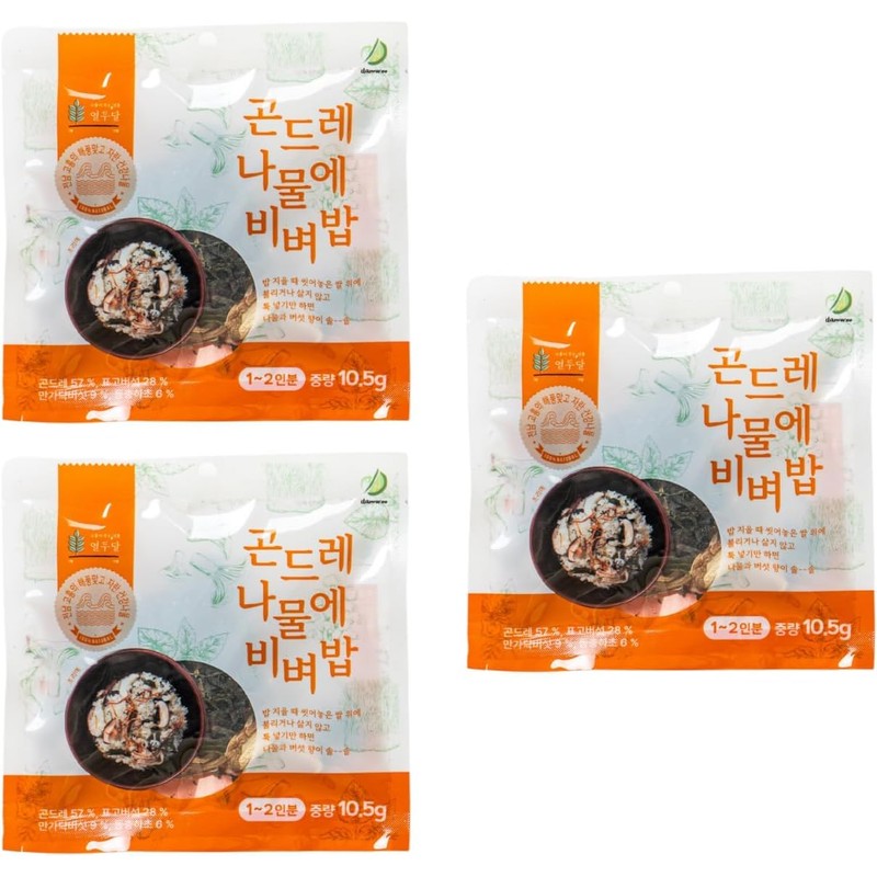 Korean Food Gondre Bibimbap Kit, 3 Packs (10.5 g /