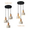 LBSQJ Modern Pendant Lights Cement White Chandelier Wooden Ceiling Lamps
