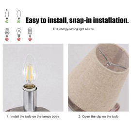 ZJchao Pantalla de Lámpara, Juego de 6 Pantallas Lámpara Pantalla Pequeña con Clip en el Tambor Tela Lino Cubierta para Bombillas Vela Accesorios Iluminación Mesa y Luz Piso