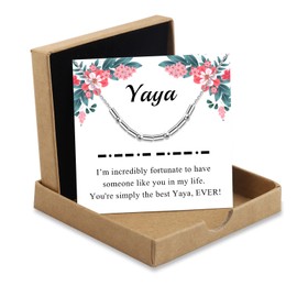 Yaya Necklace Grandma Gifts Yaya Morse Code Necklace Gift For Yaya Hidden Message Jewelry (Yaya code N EU)